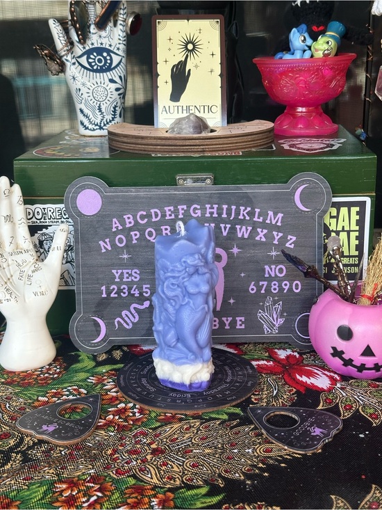 Hand Crafted Other - Moonlit Tide Mermaid Pillar Candle